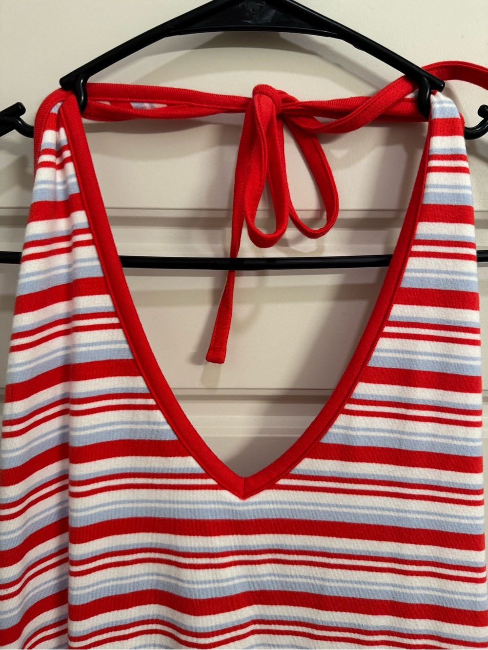 wild fable Red & White & Blue Striped Halter Open Back Dress - Picture 5 of 10